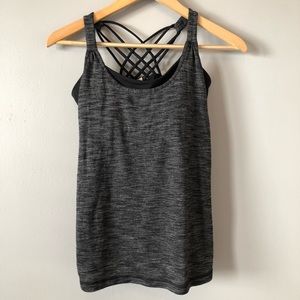 Lululemon Two-in-One Yoga Tank (gray/black)